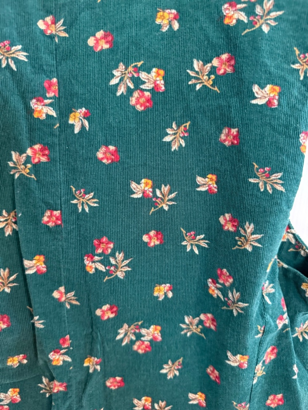 Vntg. 90s Karen Scott Green Floral Button Front Vest Cotton Size S - Picture 7 of 7